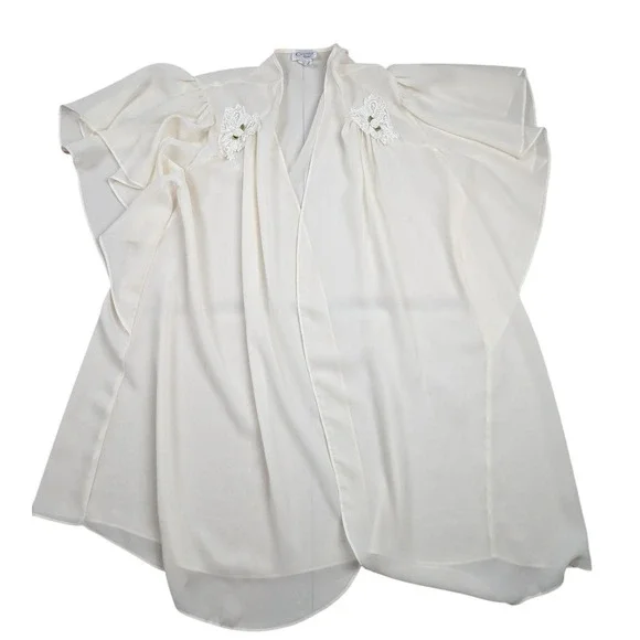 Cinema‎ Etoile Peignoir and Tank Top Women Large Cream White Cover Up Lingerie - Picture 11 of 16
